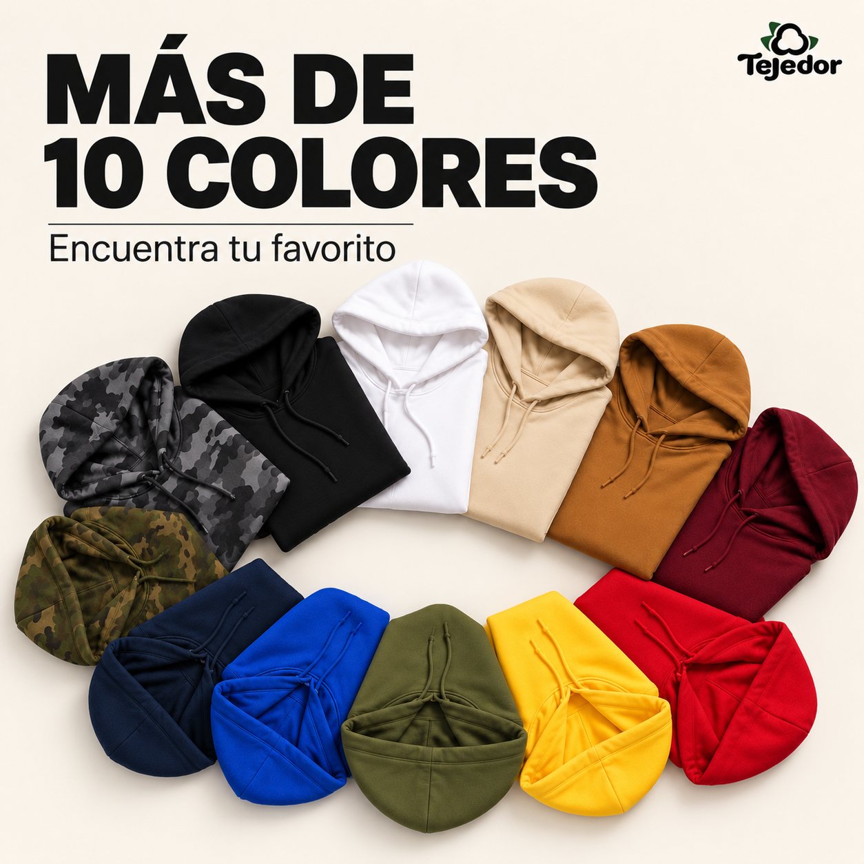 Más de diez colores de sudadera